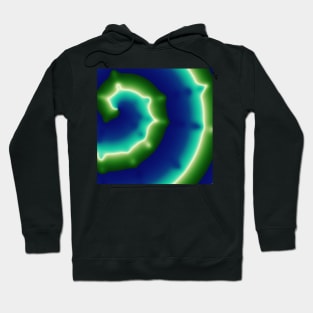 Bright blue and green spirals Hoodie